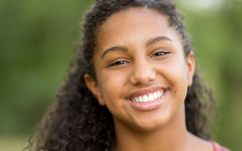 Young girl smiling